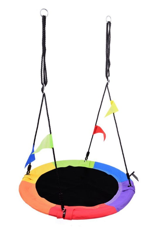 Садова гойдалка гніздо підвісна FUNFIT Colorful кругла для дітей 100 см