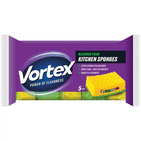 Губка кухонна Vortex 5 шт, фото 2