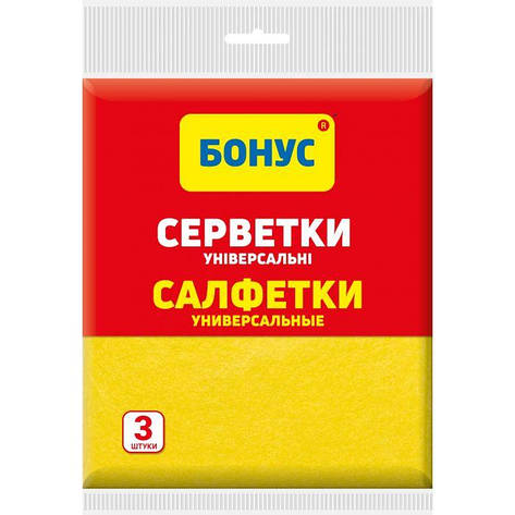 Серветки віскозні БОНУС 3 шт, фото 1