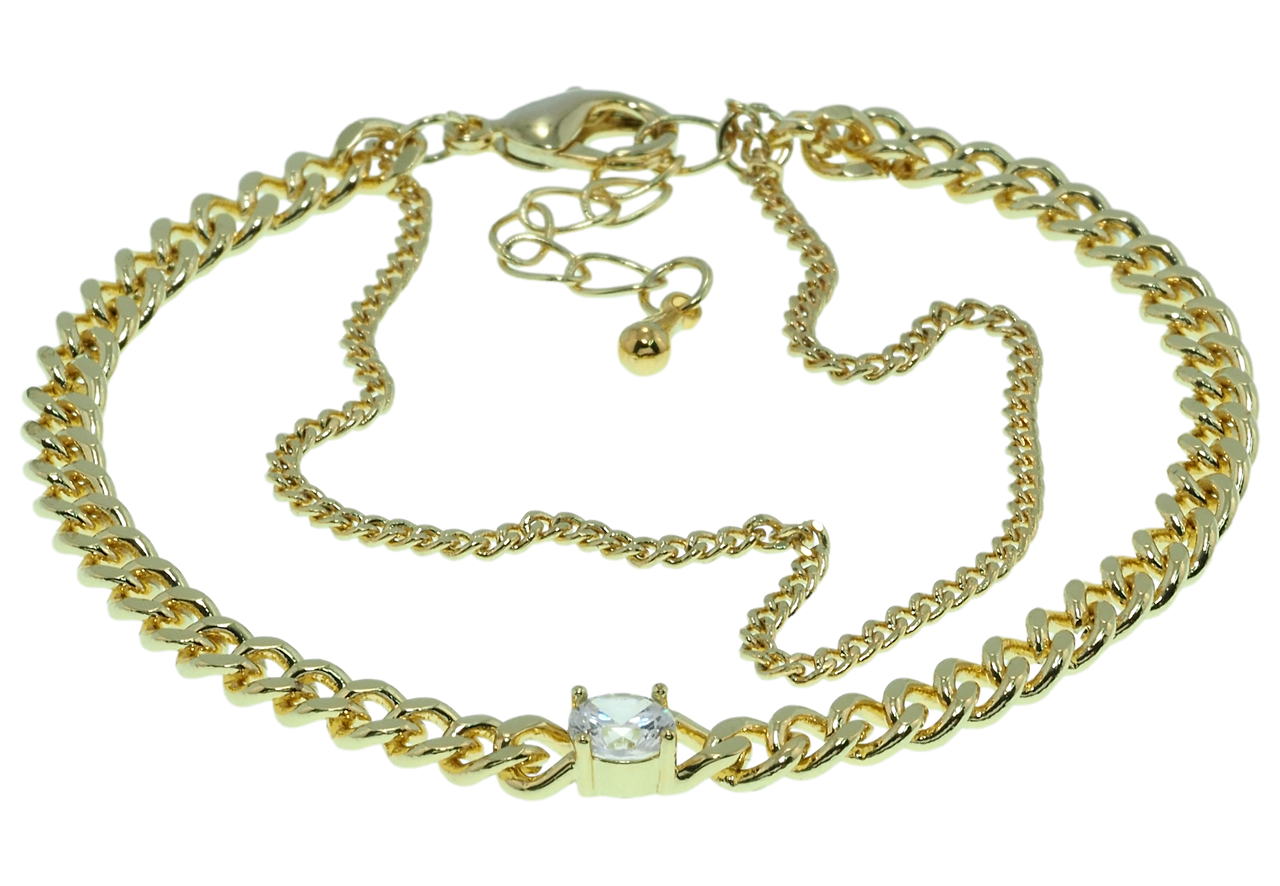 Браслети Xuping JEAN GOUJON Позолота 14K "Два ланцюжки" довжина з дод.ланцюжком 17-20см х 2-4мм