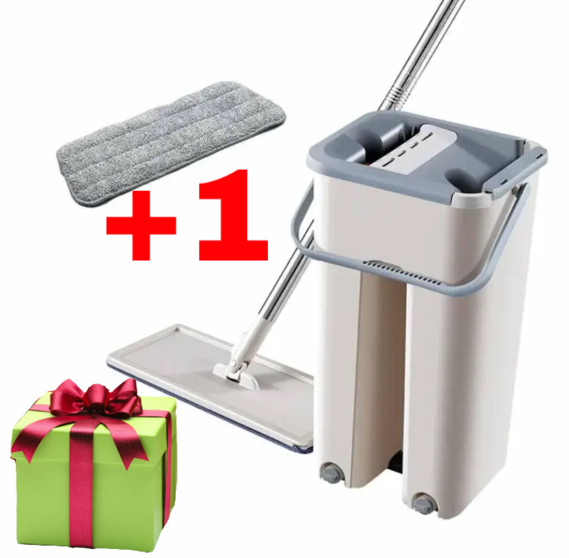 Штвабра та Відро Scratch Cleaning Mop зі складаною ручкою та системою віджимання насадки мікрофібри