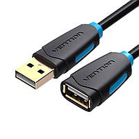 USB кабель-удлинитель Vention USB 2.0 Male to USB Female 0.5M PVC Black (CBCBD)