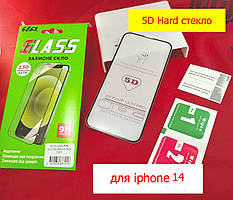 Захисне скло 5D HARD для iPhone 14 full glue (black), 5д зачаровує скло на 14 айфон