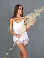 Жіноча піжама шовкова майка та шорти р.S,M,L