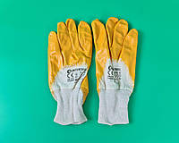 Хозяйственные перчатки рабочие нитрил жёлтый №10 "Intertool" (12 пар)
