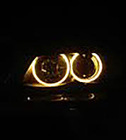 CCFL Ангельські очі на БМВ E53 (до Рестайл) — ЖЕЛТІ. Angel eyes BMW yellow.