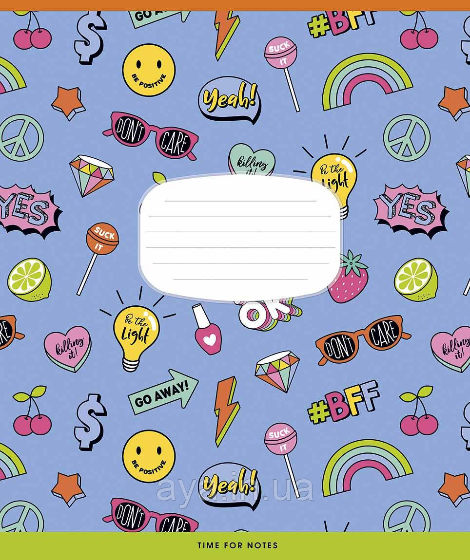 Зошит шкільний на скобі, 18 арк., ВД лак, клітинка ШКОЛЯРИК, фото 1