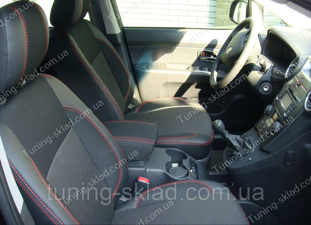 Чохли на сидіння Кіа Каренс 2 (чохли з екошкіри Kia Carens 2 стиль Premium), фото 1