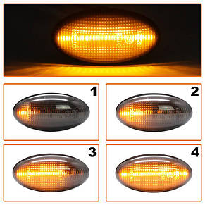 Повторювач поворотів Peugeot 1007, 107. 108 206 206+ 301 301 307 4007 Expert Partner LED SMOKE DYNAMIC DA-24941, фото 4