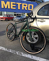 Гравийный велосипед DeMARCHE Gravel Stone 28" (рама L, 11S, 1х11) зеленый матовый