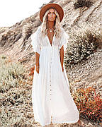 Пляжна сукня довга біла - 405-51-2 РА22
