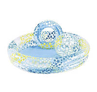 Детский надувной бассейн с мячиком и кругом 122*25 см Бассейн детский надувной с кругом и мячом Intex 59460