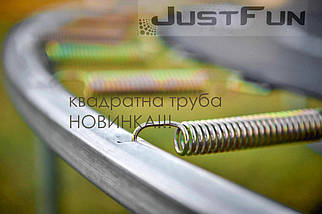 Батут Just Fun 305 см, до 150 кілограмів. Сітка + драбина Синій, фото 6