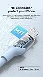 Кабель Lightning Type C для iPhone KUULAA 2м MFi швидка зарядка 30W USB-C шнур iPhone 14 13 12 Pro Max зарядка дата-кабель, фото 5