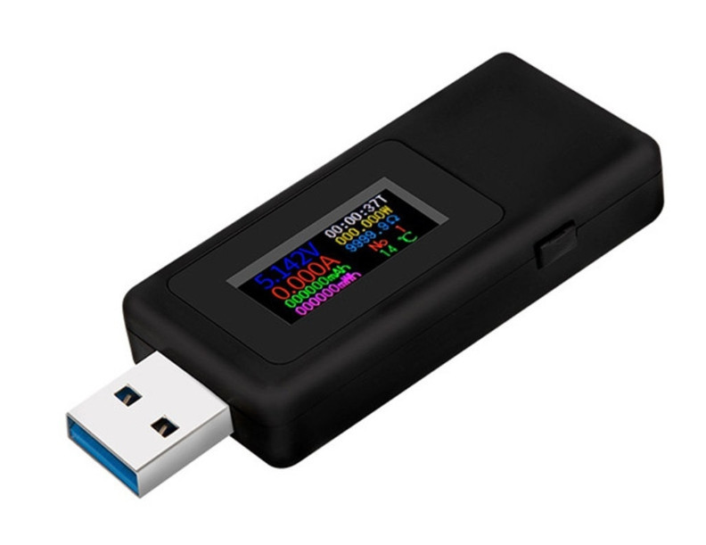 USB-тестер для вимірювання ємності, струму, часу 4-30 V 6.5 A KWS-MX19 QC2.0/QC3.0