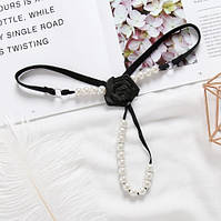 Труси з перлами one size чорний