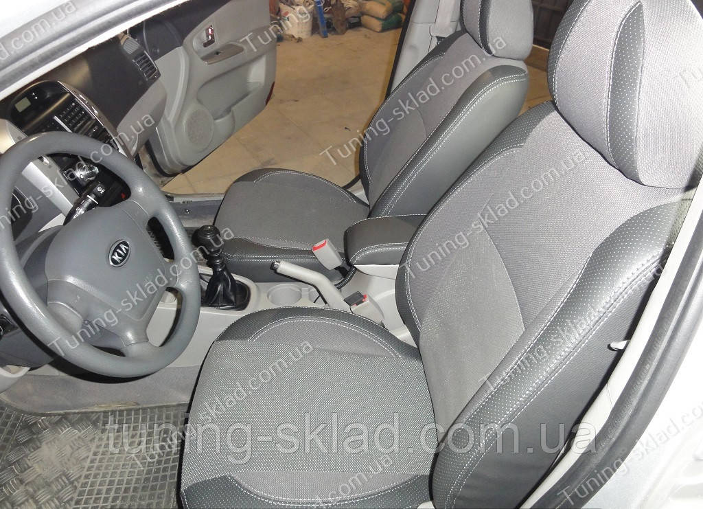 Чохли на сидіння Кіа Серато 1 (чохли з екошкіри Kia Cerato 1 стиль Premium), фото 1
