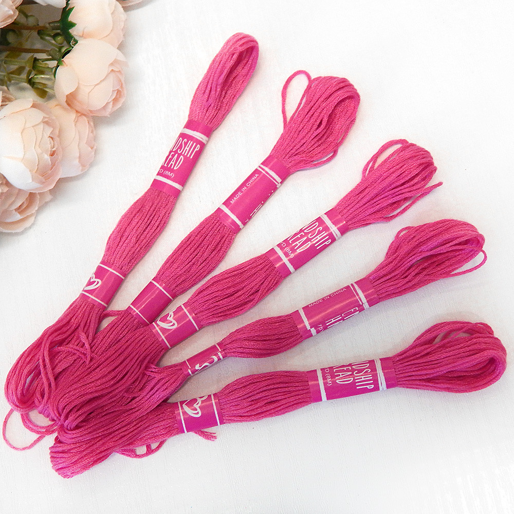 Нитки муліне, малиновий, 1 моток 8 м