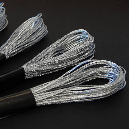 Нитки муліне, металізована нитка, срібло, 1 моток 8 м, фото 2