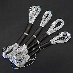 Нитки муліне, металізована нитка, срібло, 1 моток 8 м