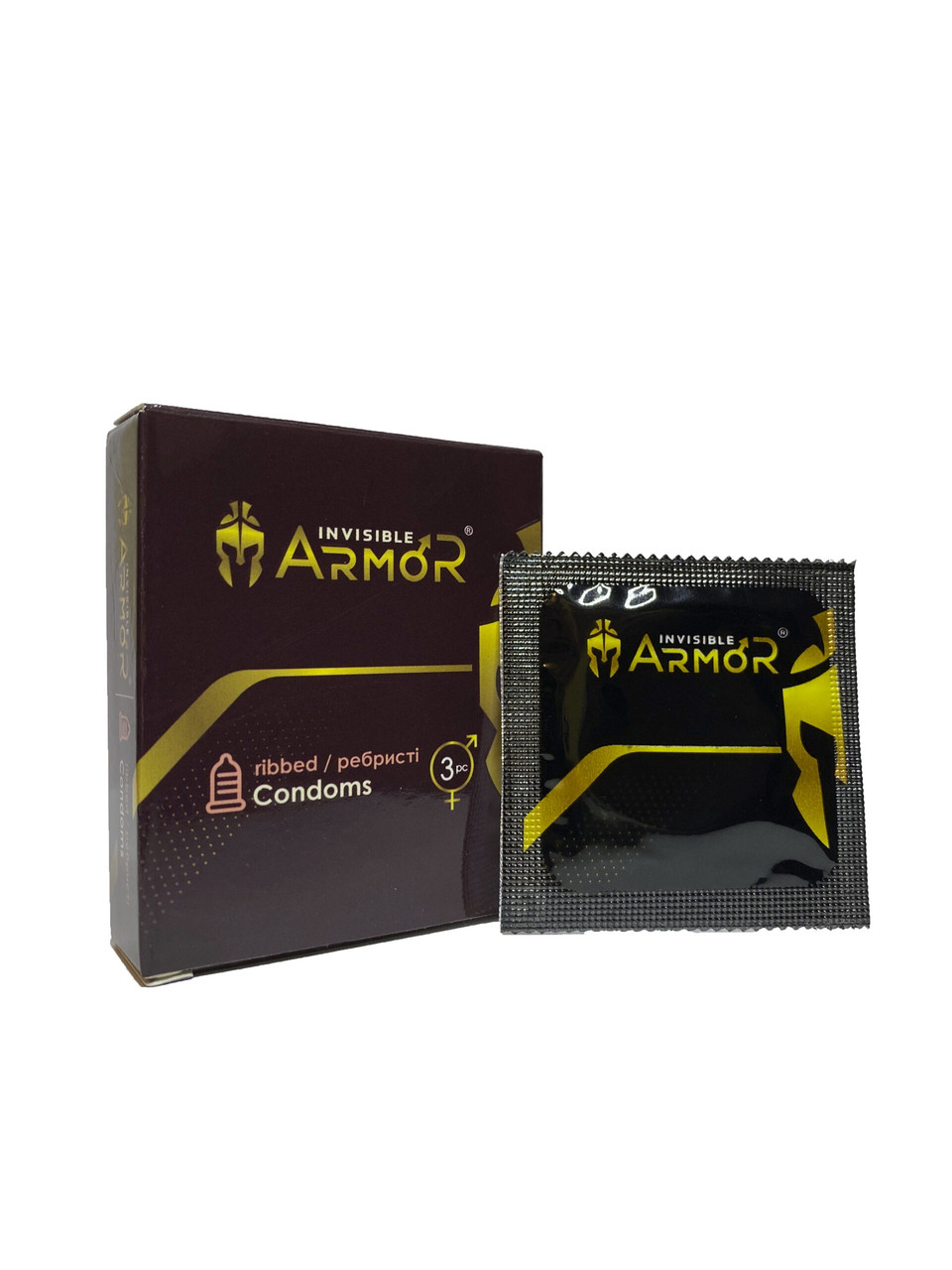Презервативи латексні Invisible Armor срібні 3 шт/ уп