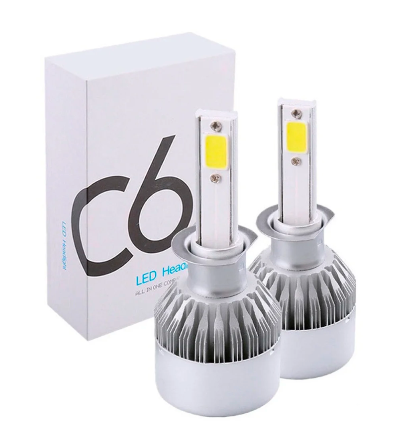 LED-лампи для авто C6 H1 (Ціна за 2 шт.) / Автомобільні лампи H1/ Автолампи, холодне світло, фото 1