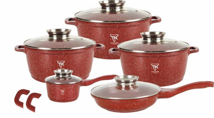 Набір каструль із мармуровим покриттям Top Kitchen TK00020, 10 предметів посуду для кухні для дому