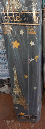 Тканина для постільної білизни Бязь "Gold" Lux GL3698grey (50м) принт Париж на сірий, Ейфелева вежа, фото 3