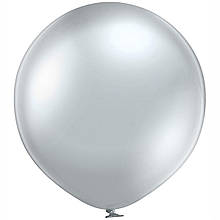 Латексна кулька хром срібний 19"/30см Mirror Silver Kalisan
