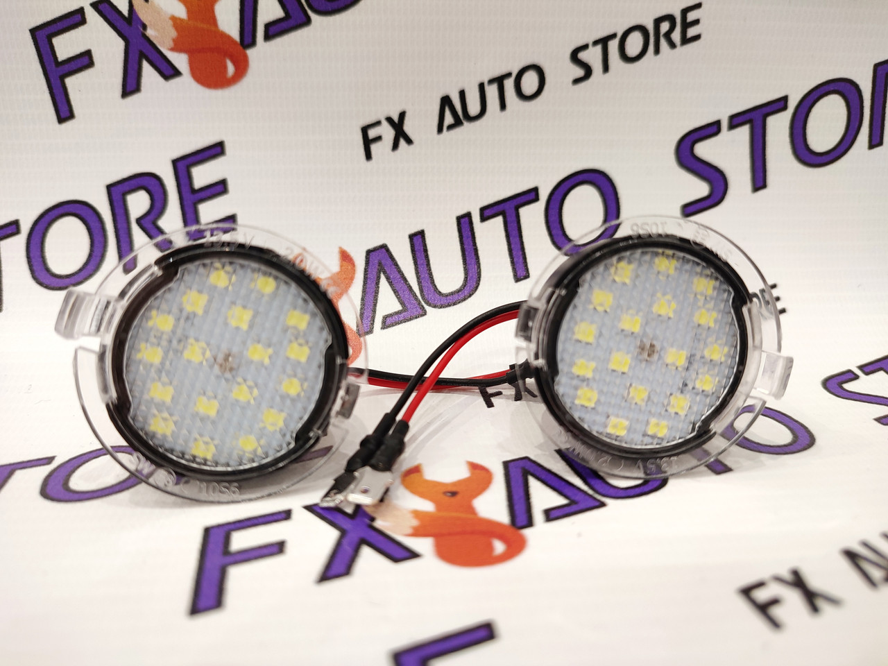 Підсвітка LED у дзеркала діодна кругла для автомобілів Ford біла яскрава, 18 діодів Ford Edge Fusion Explorer