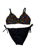Купальник жіночий роздільний з топом у барвистий горошок., фото 5