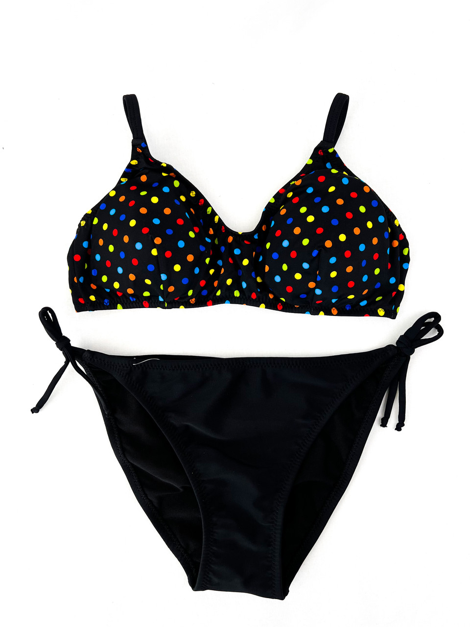 Купальник жіночий роздільний з топом у барвистий горошок., фото 1