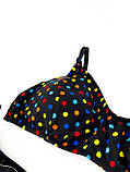Купальник жіночий роздільний з топом у барвистий горошок., фото 4