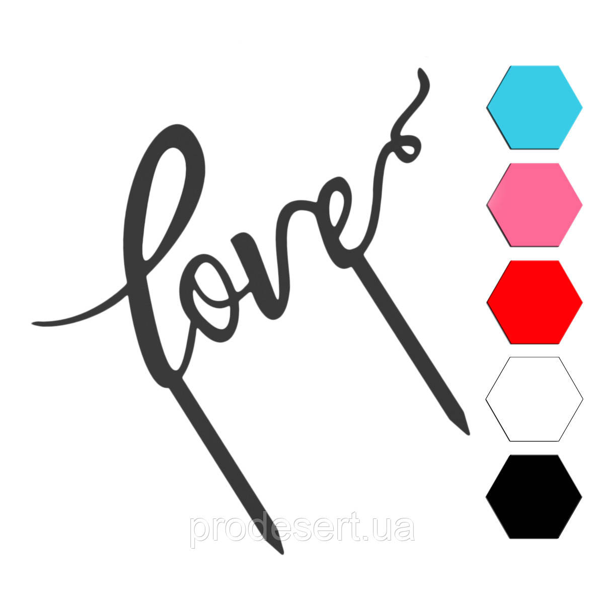 Love топер для торта 14*6,7 см (3D)