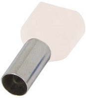 Ізольований наконечник e.terminal.stand.te.2.0.5.white (TE0508 white) 2x0,5  кв.мм, білий (100 шт)