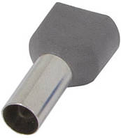 Ізольований наконечник e.terminal.stand.te.2.2.5.grey (TE2513 grey) 2x2,5  кв.мм, сірий