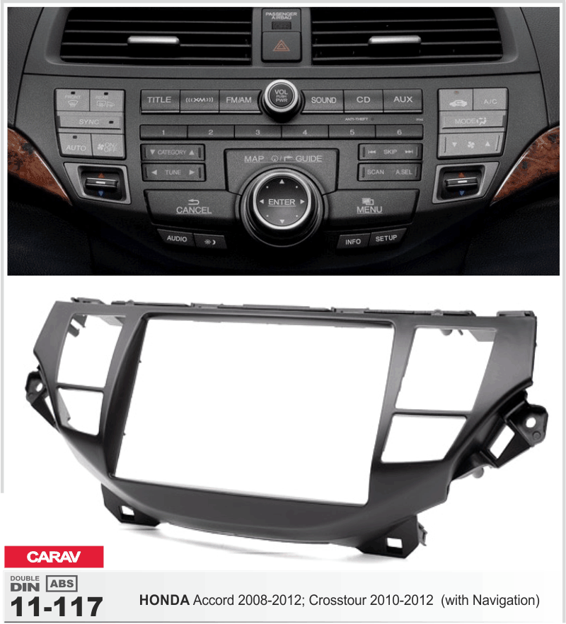 2-DIN переходная рамка HONDA Accord 2008-2012, Crosstour 2010-2012 (with Navigation), CARAV 11-117