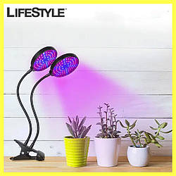 Ультрафіолетова лампа для рослин R2 (2 головки 30w) / Гнучка світлодіодна  настільна фітолампа