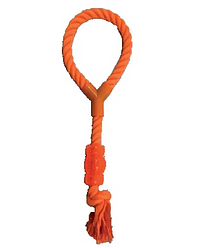Іграшка для собак Croci Juice (Крокі Джусі канат з ручкою і "цукеркою", апельсин) 40 см