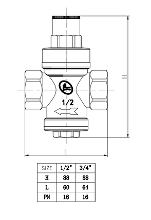Редуктор тиску Duble-lin 3 бар 1/2" В (78-131), фото 2