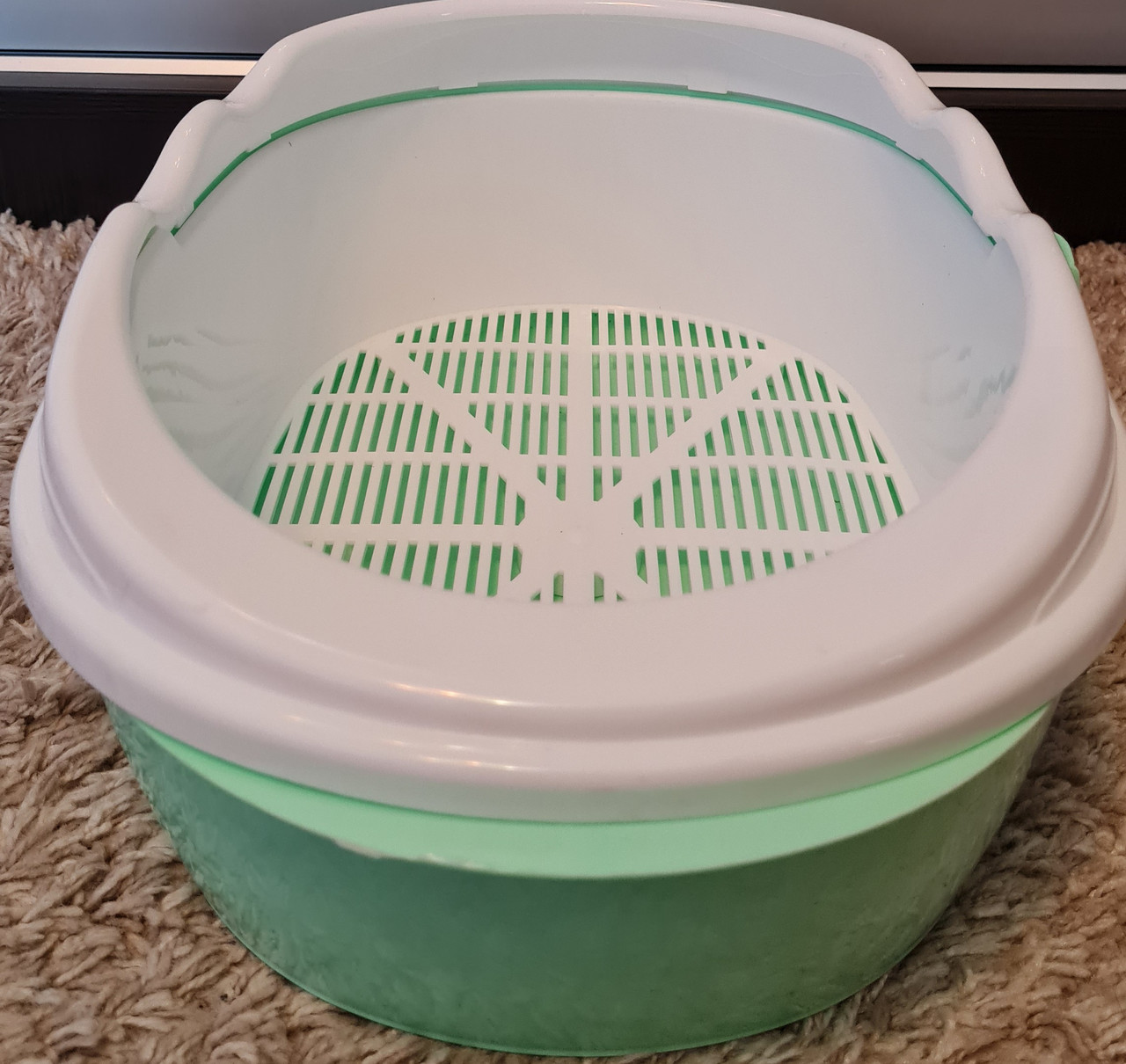 Туалет-лоток  для котів з  рамкою і сіткою 40*30*15 см, м'ятний, фото 1