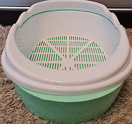 Туалет-лоток  для котів з  рамкою і сіткою 40*30*15 см, м'ятний