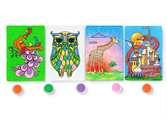 Набори для творчості для дітей кольоровий пісок для дітей "Розмальовка кольоровим піском" — 1000 І 1 ЕЛЕМЕНТ ⁇.Топ!