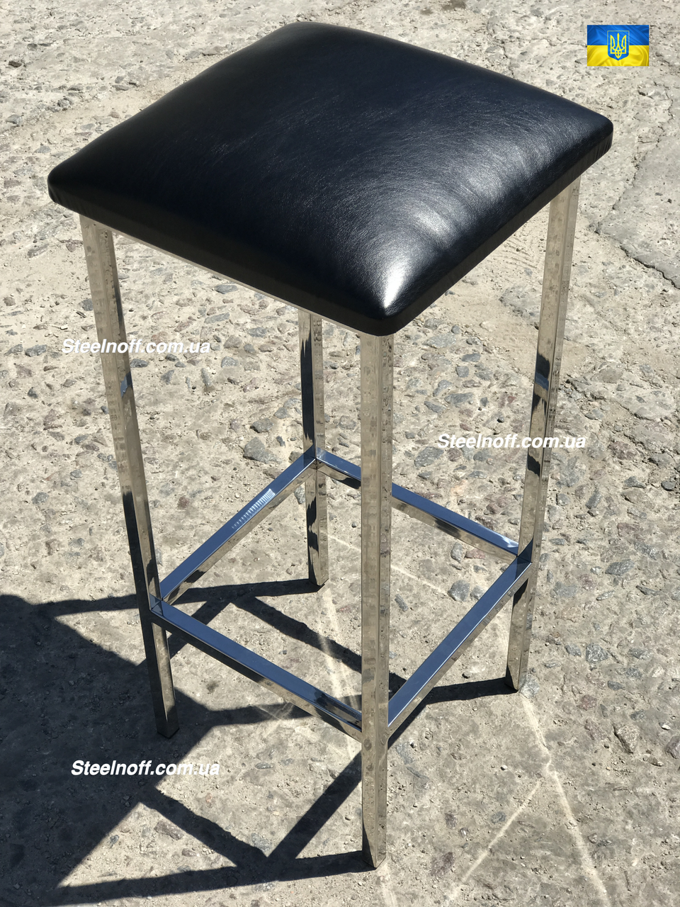 Барний стілець із нержавіючого металу, фото 1