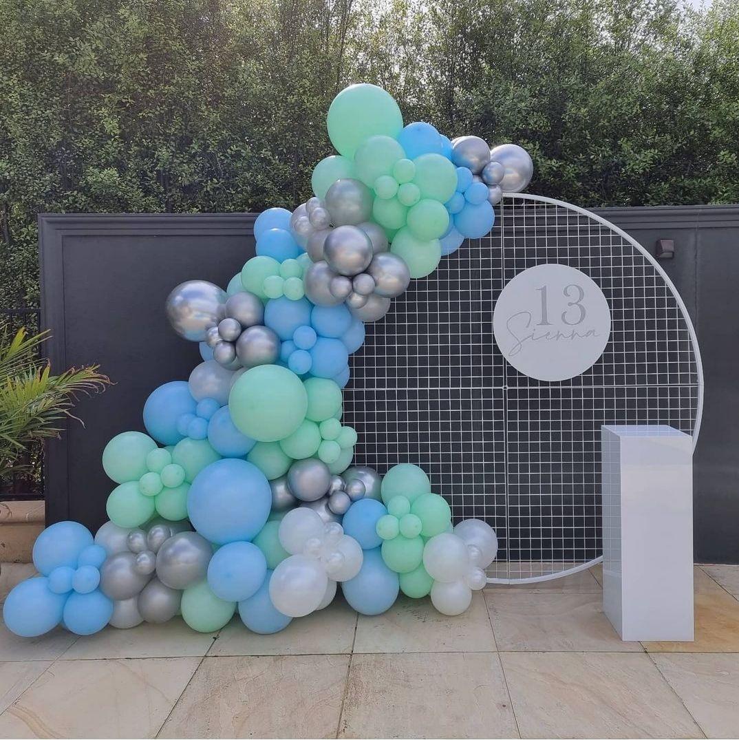 Арка гірлянда з повітряних кульок М'ятно-Блакитна