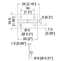 Петля 3050 роз'ємна сталева оцинкована 33*50мм сталь 2мм