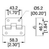 Петля розъемная P0625z , 180 ° роз'єднання. Сталь. Оцинкованна. 58,3 мм * 46,7 мм., фото 2