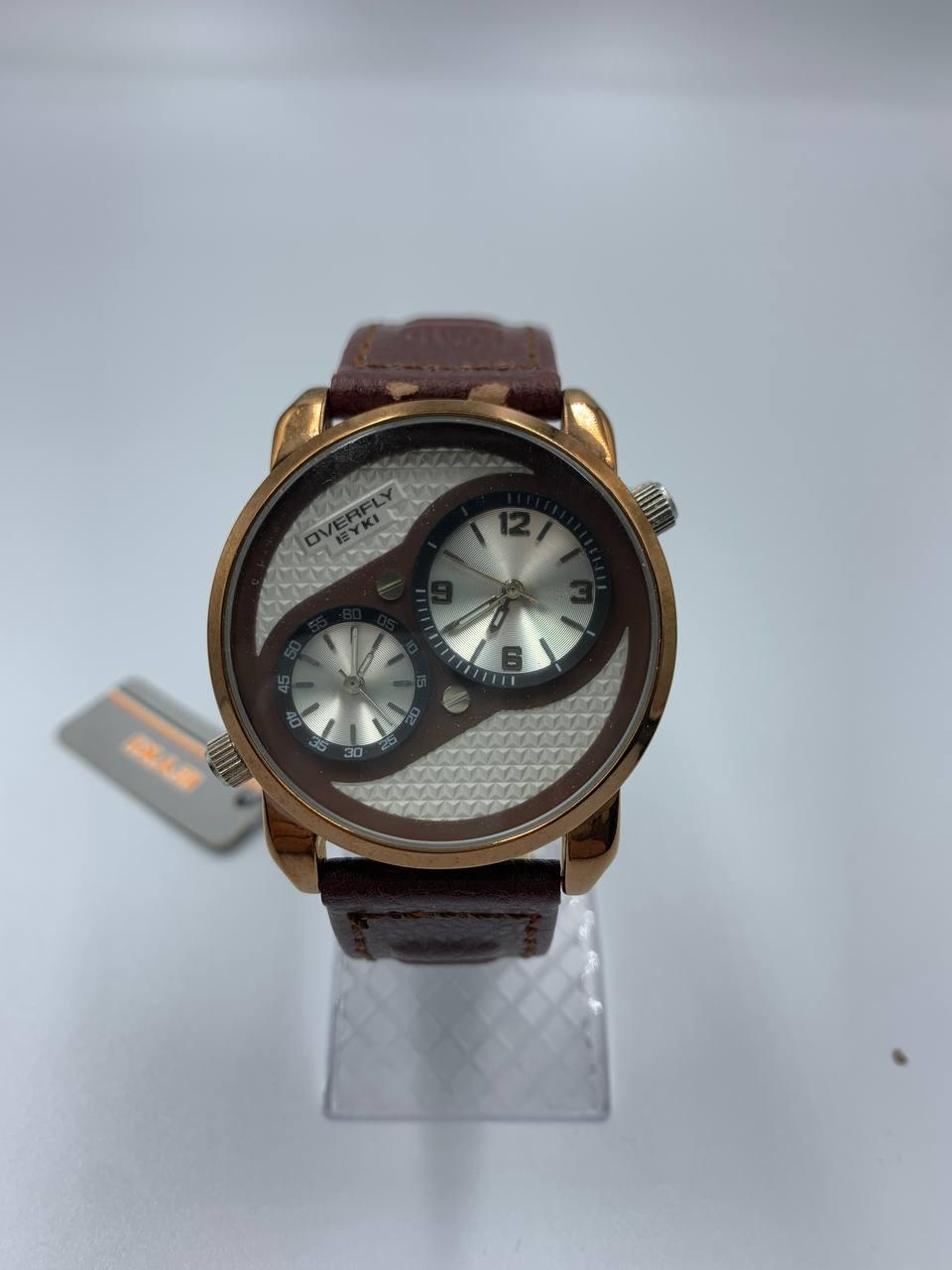 Годинник наручний Eyki Overfly two time zone lather Білий