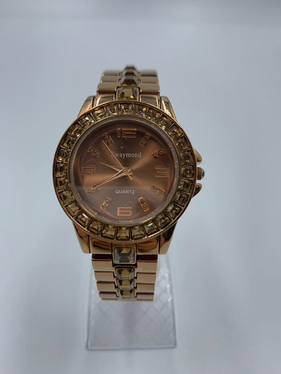 Годинник наручний Swaymond Big size з кристалами Swarovski Brown