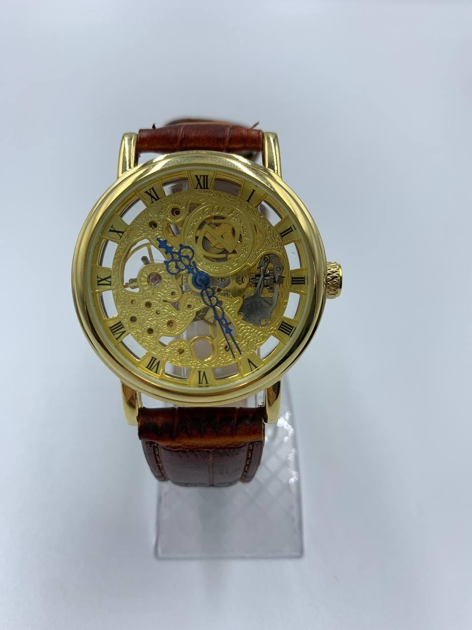 Годинник наручний механічний GOER classic золотий